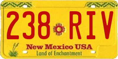 NM license plate 238RIV