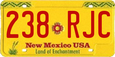 NM license plate 238RJC