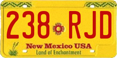 NM license plate 238RJD