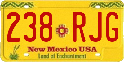 NM license plate 238RJG