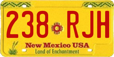 NM license plate 238RJH