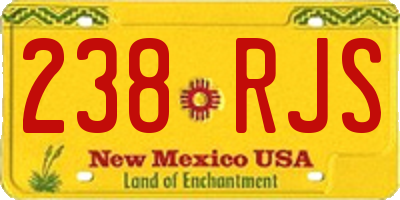 NM license plate 238RJS