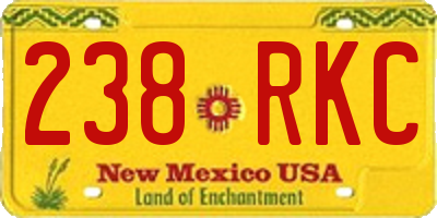 NM license plate 238RKC