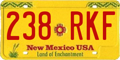 NM license plate 238RKF