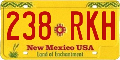 NM license plate 238RKH