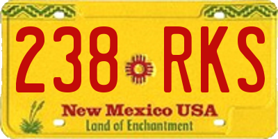 NM license plate 238RKS