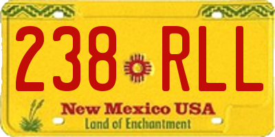 NM license plate 238RLL