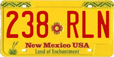 NM license plate 238RLN