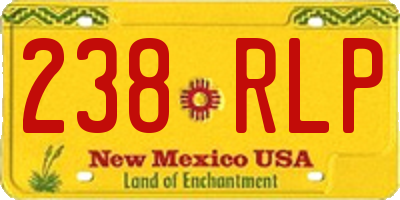 NM license plate 238RLP