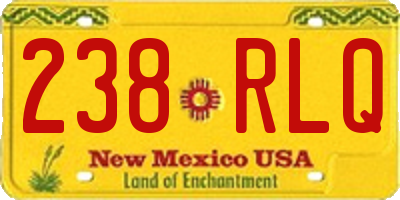 NM license plate 238RLQ