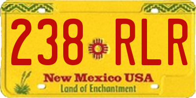 NM license plate 238RLR