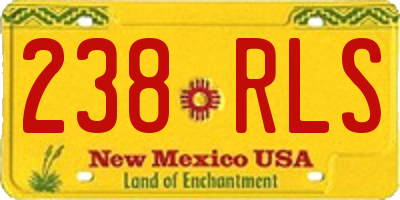 NM license plate 238RLS