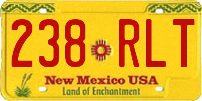 NM license plate 238RLT