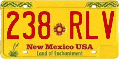 NM license plate 238RLV