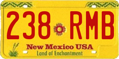 NM license plate 238RMB