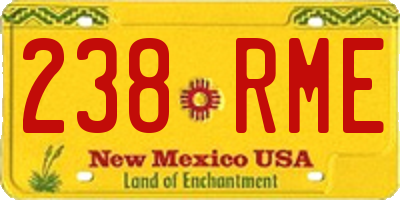 NM license plate 238RME