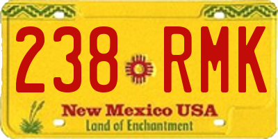 NM license plate 238RMK
