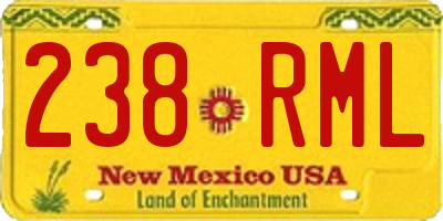 NM license plate 238RML