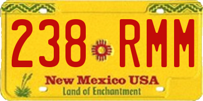 NM license plate 238RMM