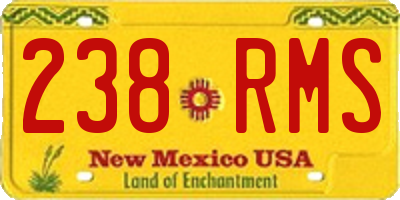 NM license plate 238RMS