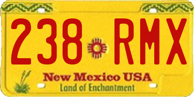 NM license plate 238RMX