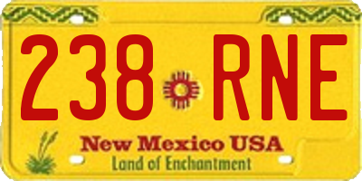 NM license plate 238RNE