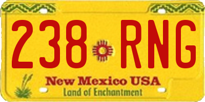 NM license plate 238RNG