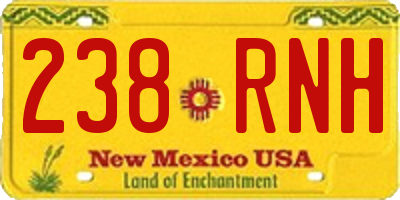NM license plate 238RNH