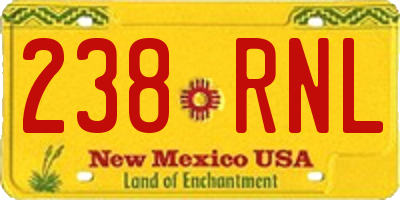 NM license plate 238RNL