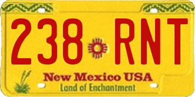 NM license plate 238RNT