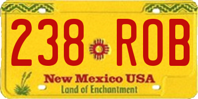 NM license plate 238ROB