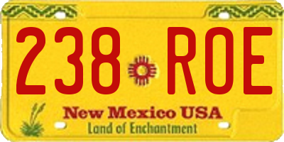 NM license plate 238ROE
