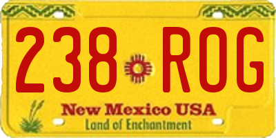 NM license plate 238ROG