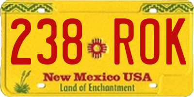 NM license plate 238ROK