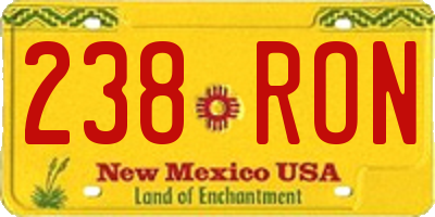 NM license plate 238RON