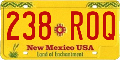 NM license plate 238ROQ