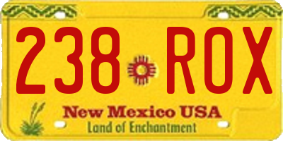 NM license plate 238ROX
