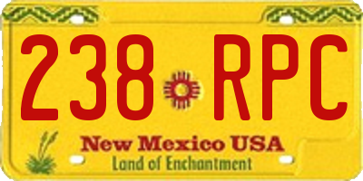NM license plate 238RPC