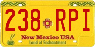 NM license plate 238RPI