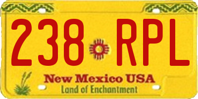 NM license plate 238RPL