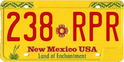 NM license plate 238RPR