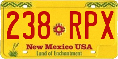 NM license plate 238RPX