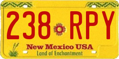 NM license plate 238RPY