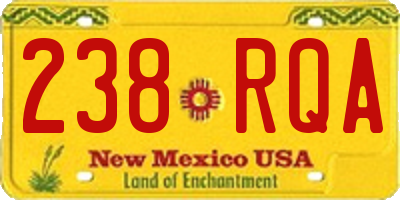 NM license plate 238RQA