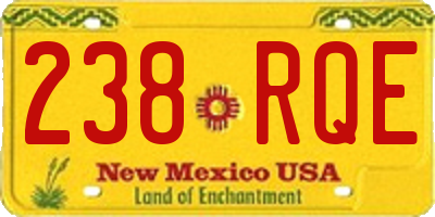 NM license plate 238RQE
