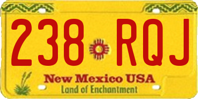 NM license plate 238RQJ