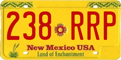NM license plate 238RRP