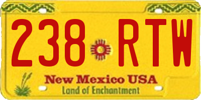 NM license plate 238RTW