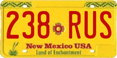 NM license plate 238RUS