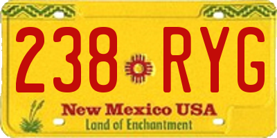 NM license plate 238RYG